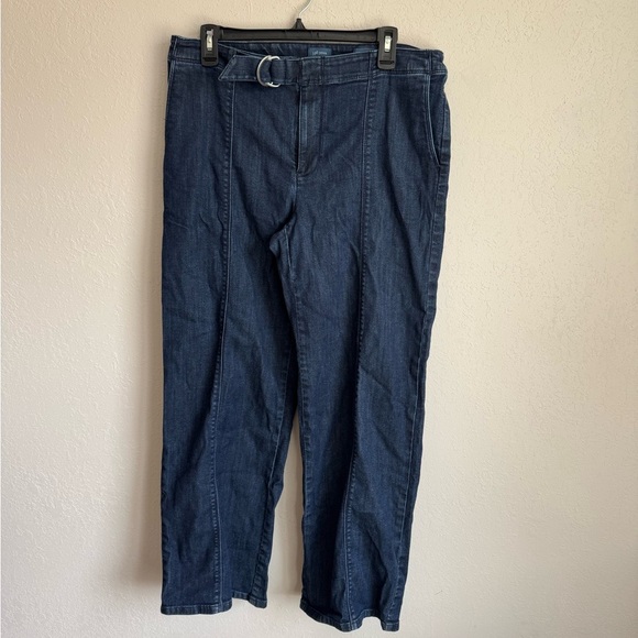 J.Jill Dark Wash Blue Denim Metropolitan Full Leg Jeans Womens 12 Y2K Classic - Picture 2 of 6